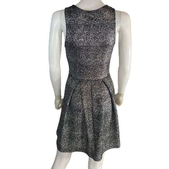 Everly Women’s Small Silver Sparkle Fit & Flare Mini Dress Sleeveless - Picture 5 of 10